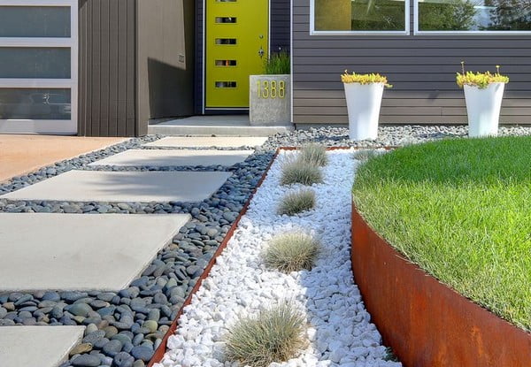 Landscaping Ideas with pebbles and rocks